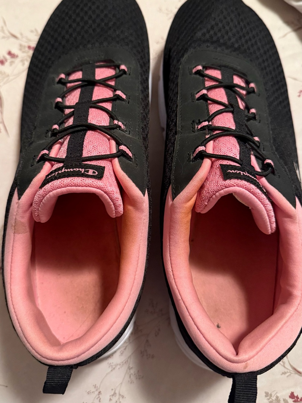 Champion Black Athletic Sneakers with Pink Lining